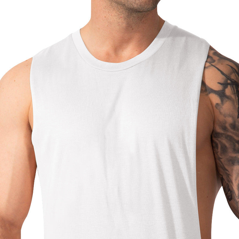 Herren nan Muskelshirt mit extra tiefen Armöffnungen und atmungsaktivem Baumwollmix