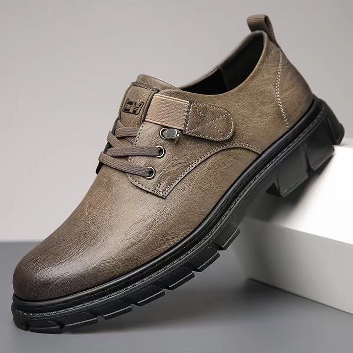 Herren bequeme Leder Schnürschuhe
