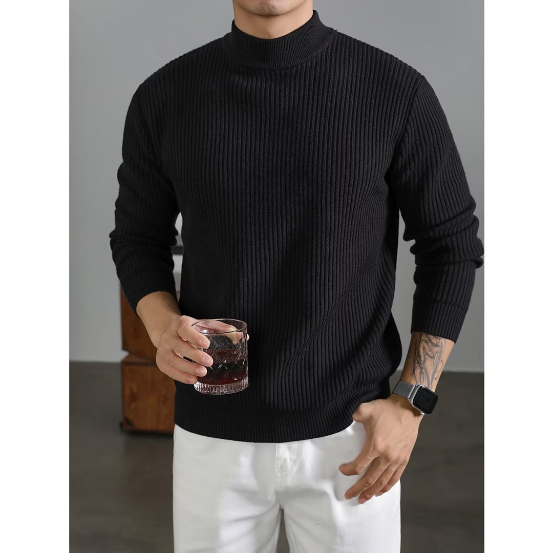 Herren Modischer Rollkragenpullover aus Rippstrick Nord Taschen