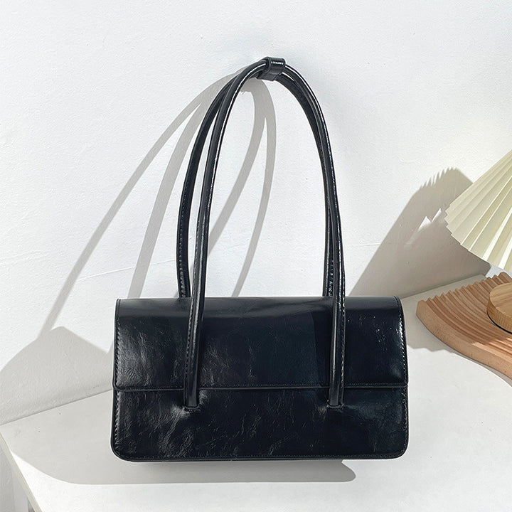 Damen Henkeltasche mit strukturiertem Kunstleder und elegantem Klappenverschluss Nord Taschen