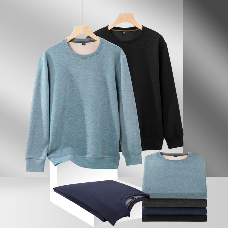 Herren Feines Rundhals-Sweatshirt aus Baumwollmix mit Regular-Fit und Rippbündchen Nord Taschen