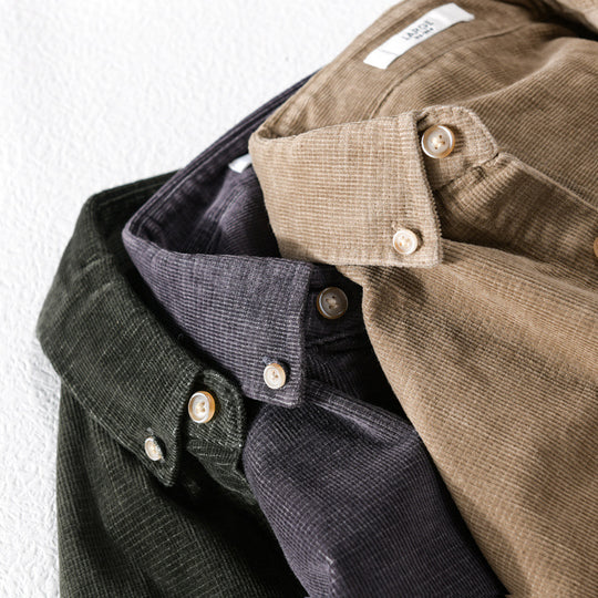 Herren Feines Cord-Overshirt mit Button-Down-Kragen und Brusttasche Nord Taschen
