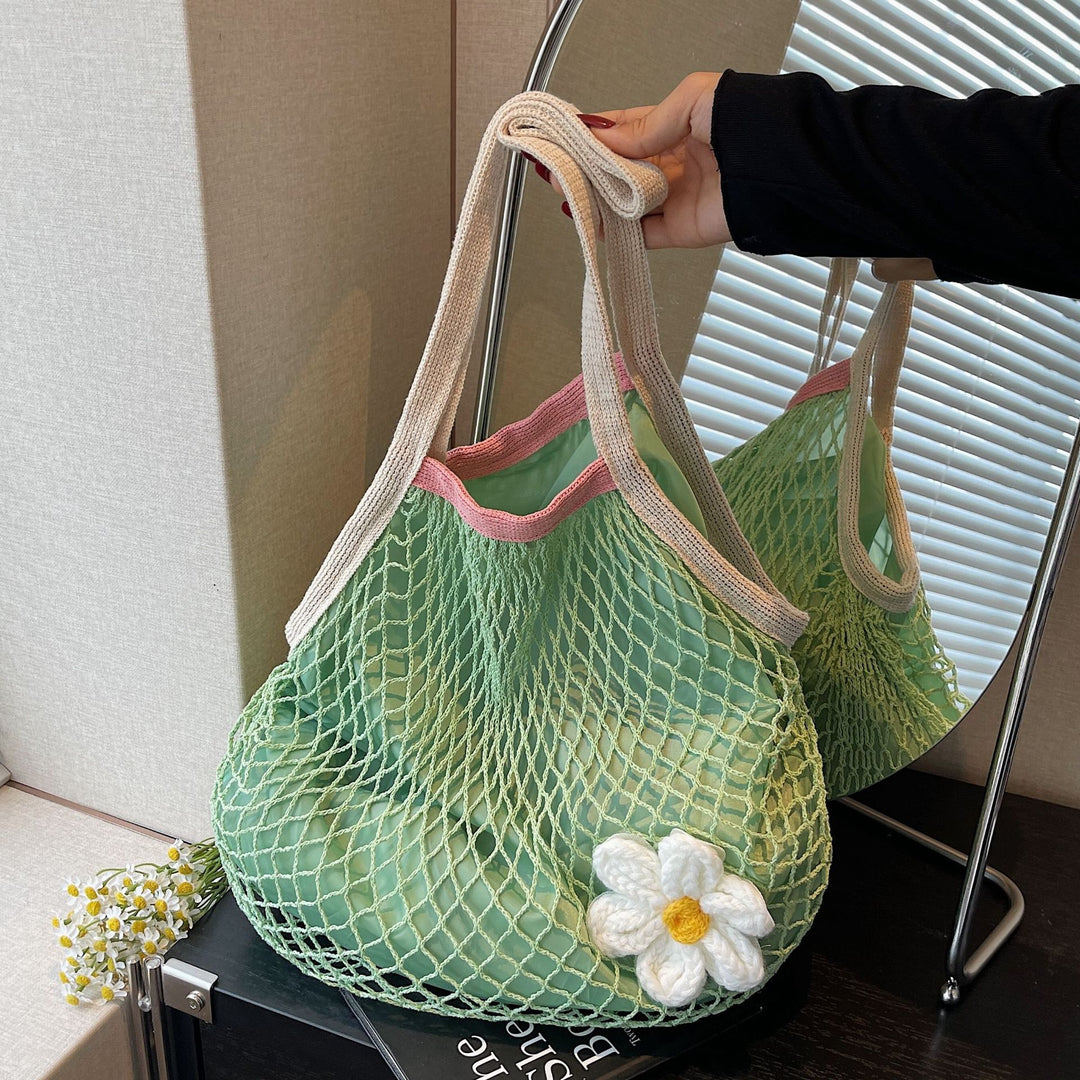 Damen Netz-Tragetasche mit floralem Detail Nord Taschen