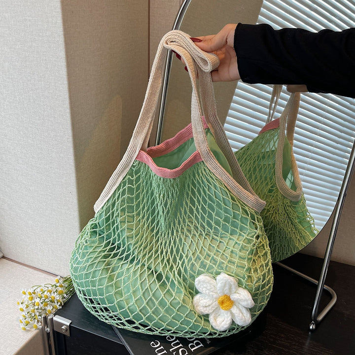 Damen Netz-Tragetasche mit floralem Detail Nord Taschen