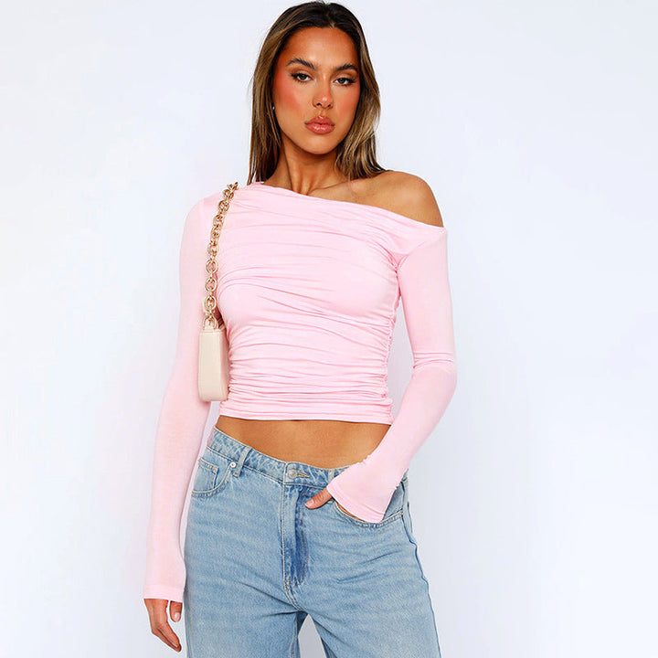 Damen asymmetrisches Langarmoberteil
