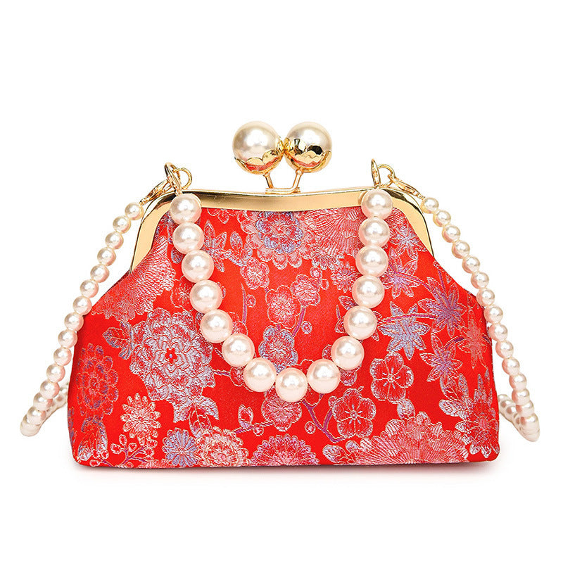 Damen elegante Clutch-Tasche mit kunstvollen Perlenakzenten Nord Taschen
