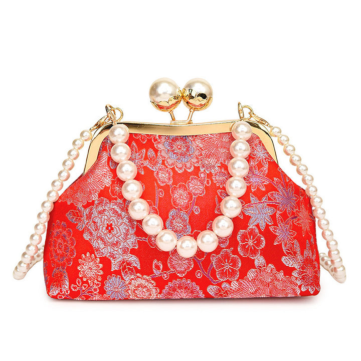 Damen elegante Clutch-Tasche mit kunstvollen Perlenakzenten Nord Taschen