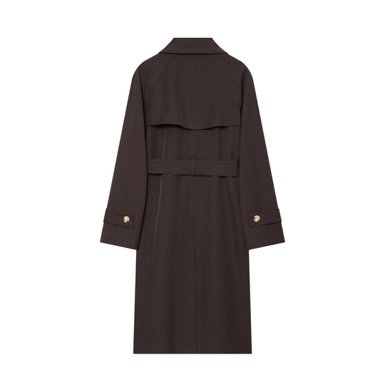 Damen Doppelreihiger taillierter Trenchcoat mit Bindegürtel und überschnittenen Ärmeln Nord Taschen