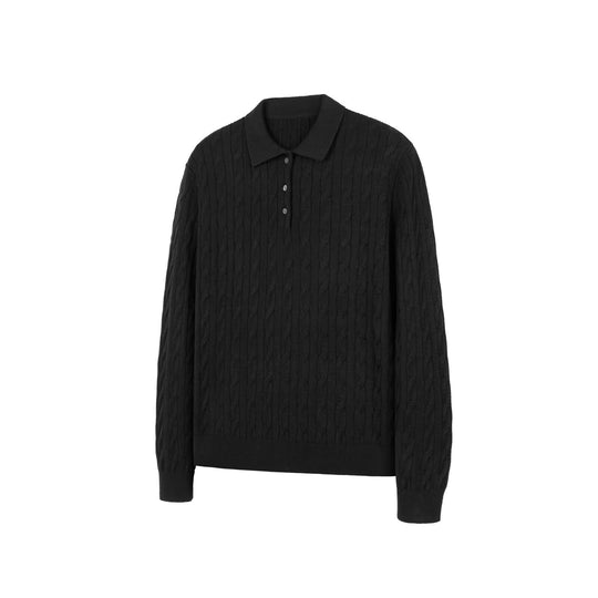 Herren Langarm Pullover mit Zopfmuster Nord Taschen