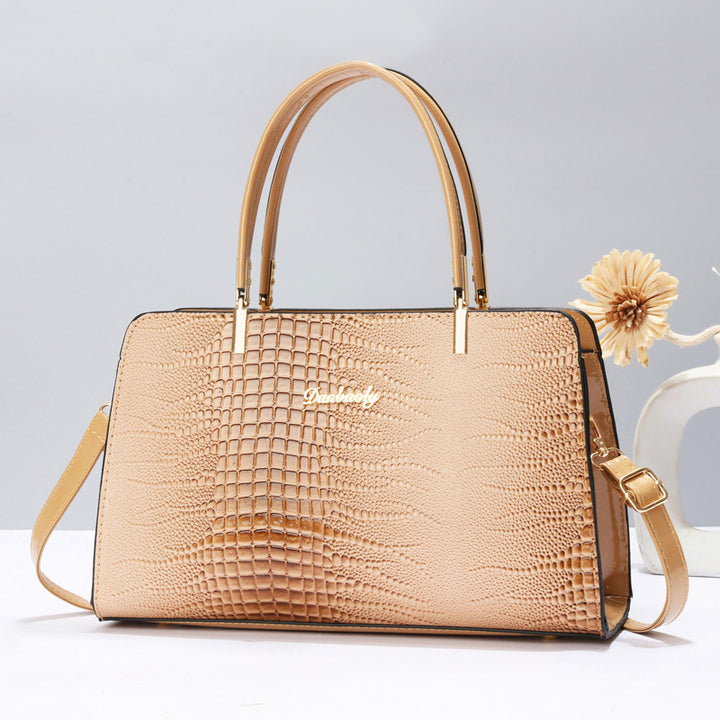 Damen elegante Handtasche mit Krokodilleder-Optik und abnehmbaren Tragegurt Nord Taschen
