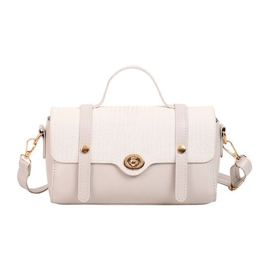 Damen Handtasche mit geflochtenem Design und eleganter Goldverzierung Nord Taschen