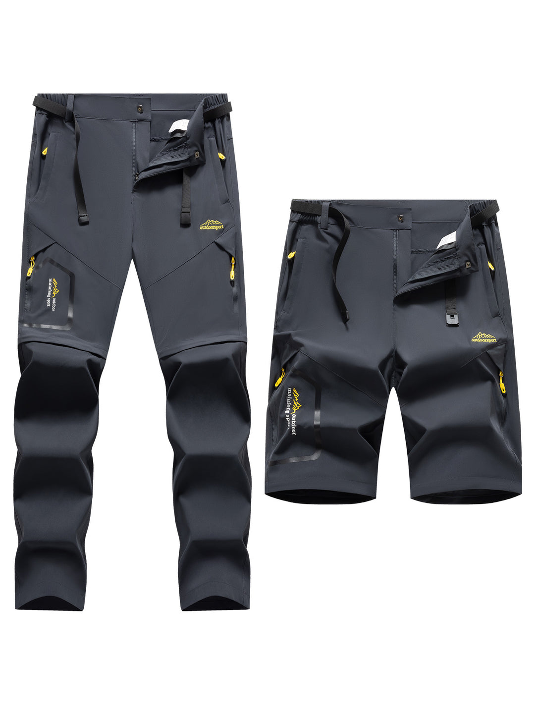 Herren Technische Softshell Zipp‑Wanderhose mit abnehmbaren Beinen und verstellbarem Gürtel Nord Taschen
