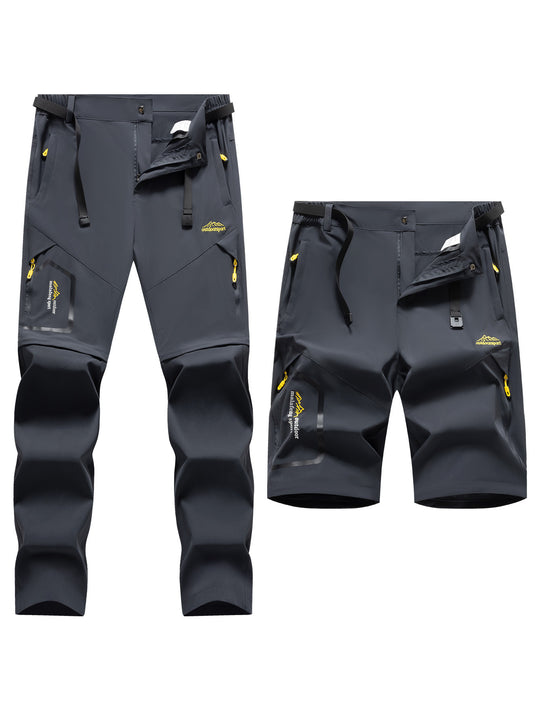 Herren Technische Softshell Zipp‑Wanderhose mit abnehmbaren Beinen und verstellbarem Gürtel Nord Taschen
