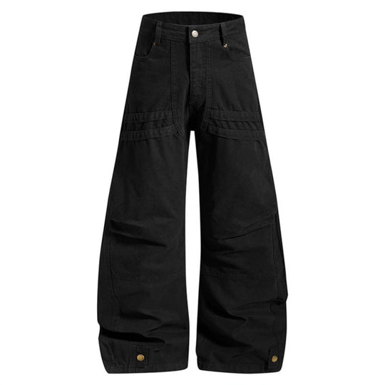 Damen Weite High‑Waist Cargo‑Hose mit verstärkten Kniepaneelen und verstellbarem Saum Nord Taschen