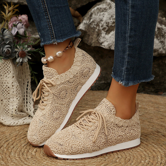 Damen Sneakers mit filigranem Häkeldesign und bequemem Fußbett - Vittorelli