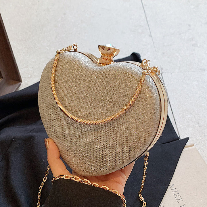 Damen Herzförmige Handtasche mit Glitzerfinish Nord Taschen