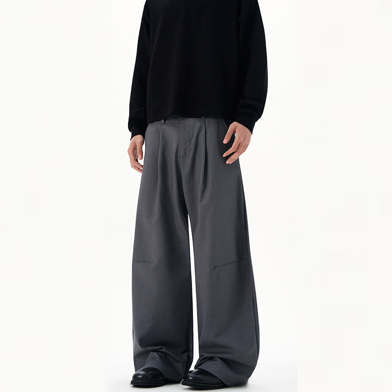 Herren Ultraweite Bügelfalten-Hose mit tiefem Schritt und fließender Twill-Qualität Nord Taschen