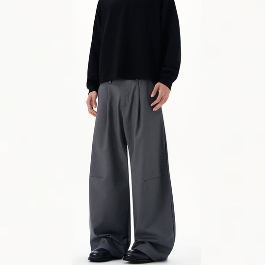 Herren Ultraweite Bügelfalten-Hose mit tiefem Schritt und fließender Twill-Qualität Nord Taschen