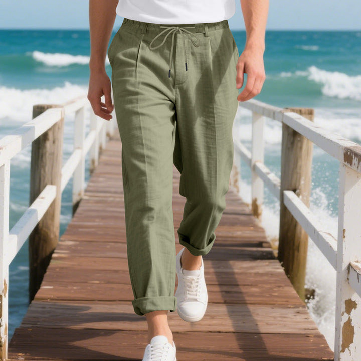 Herren leichte, atmungsaktive Strandhose mit verstellbarem Kordelzug und praktischen seitlichen Taschen