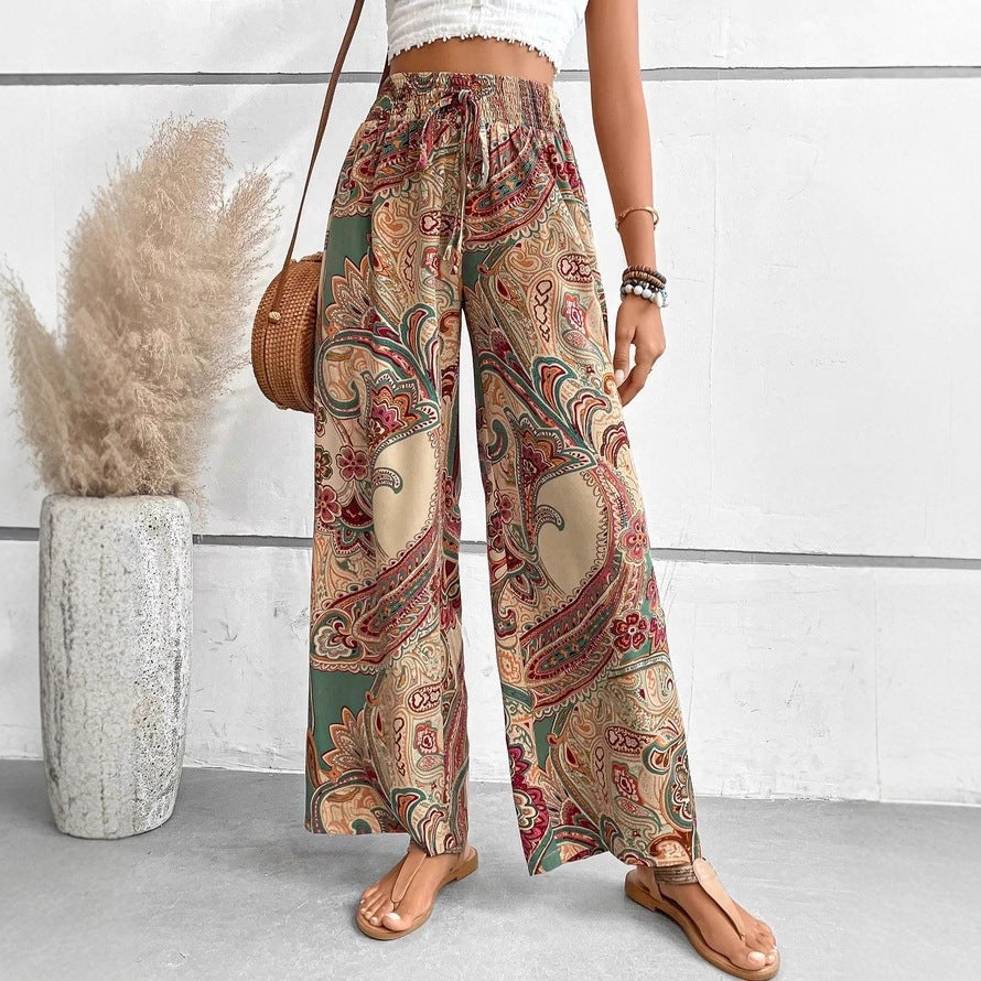 Damen Weite Hosen mit paisley Muster