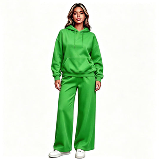 Damen Lässiger Kapuzenpullover mit weiten Hosen Nord Taschen