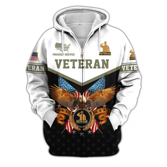 Herren Kapuzensweater mit amerikanischem Veteranenmotiv Nord Taschen