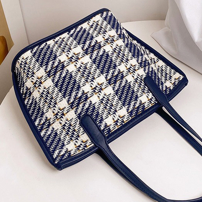 Damen moderne Shopper-Tasche mit klassischem Karomuster Nord Taschen