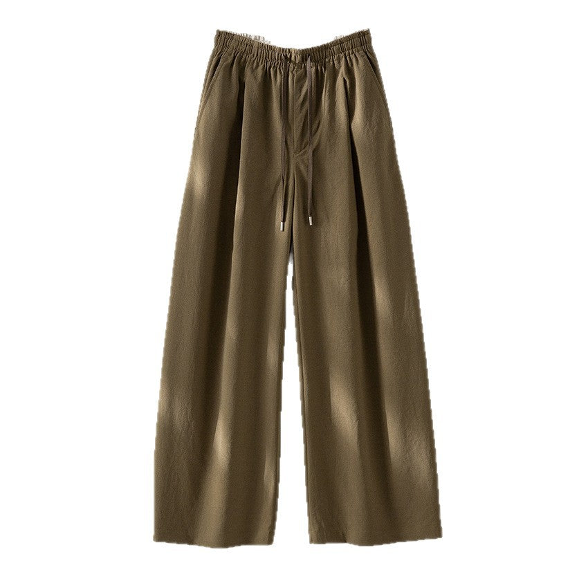 Damen Palazzo-Hose mit hohem Elastikbund, Tunnelzug und fließender Weite Nord Taschen