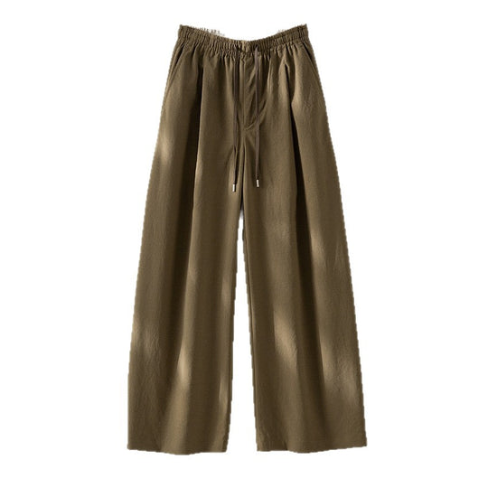 Damen Palazzo-Hose mit hohem Elastikbund, Tunnelzug und fließender Weite Nord Taschen