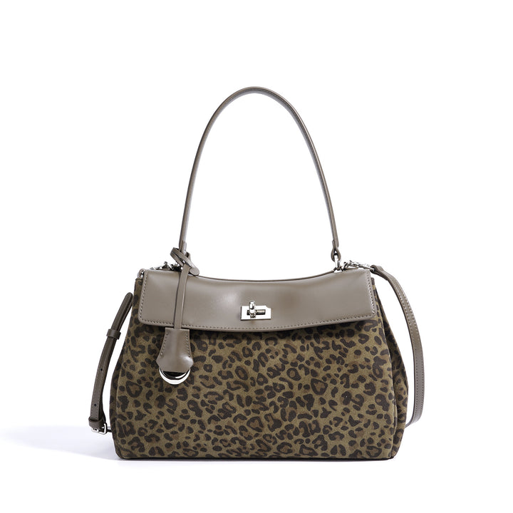Damen Handtasche mit stilvollem Leopardenmuster und abnehmbarem Schulterriemen Nord Taschen