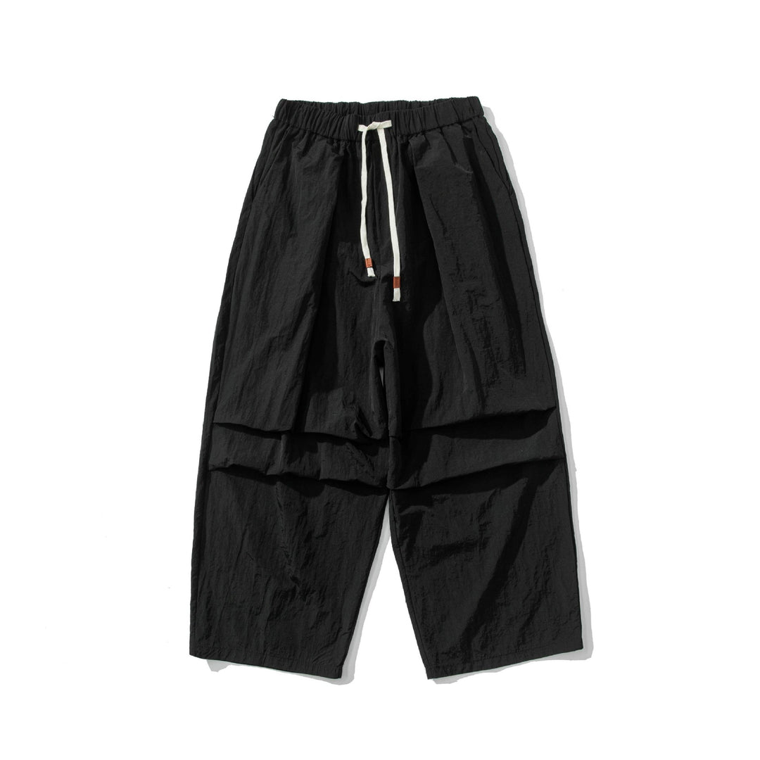 Herren Weite Utility-Loungehose mit überlappenden Falten und Kordelzugbund Nord Taschen