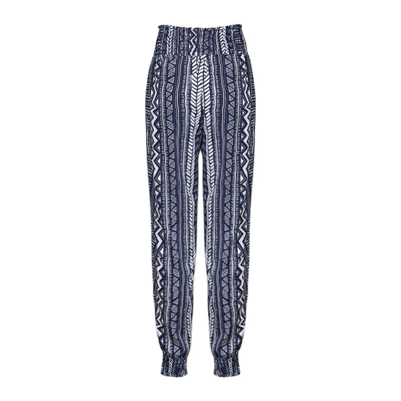 Damen Gemusterte Stretch-Hose Nord Taschen