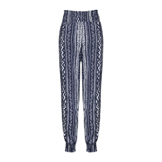 Damen Gemusterte Stretch-Hose Nord Taschen