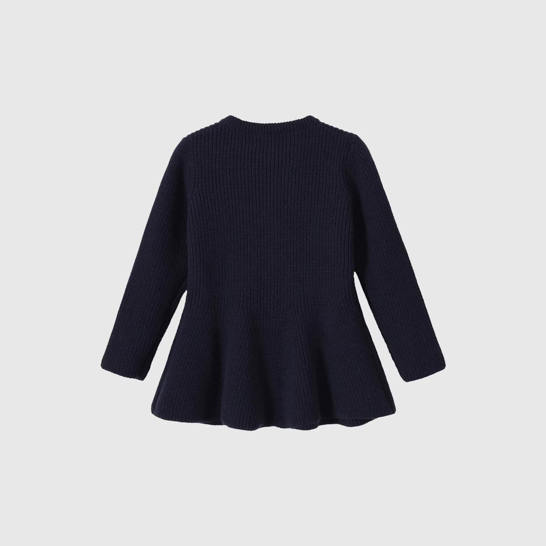 Damen Strickcardigan mit taillierter Schößchen‑Silhouette und goldenen Zierknöpfen Nord Taschen