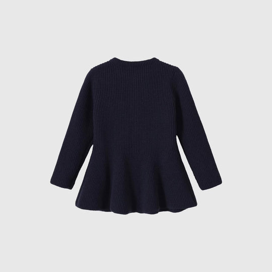 Damen Strickcardigan mit taillierter Schößchen‑Silhouette und goldenen Zierknöpfen Nord Taschen