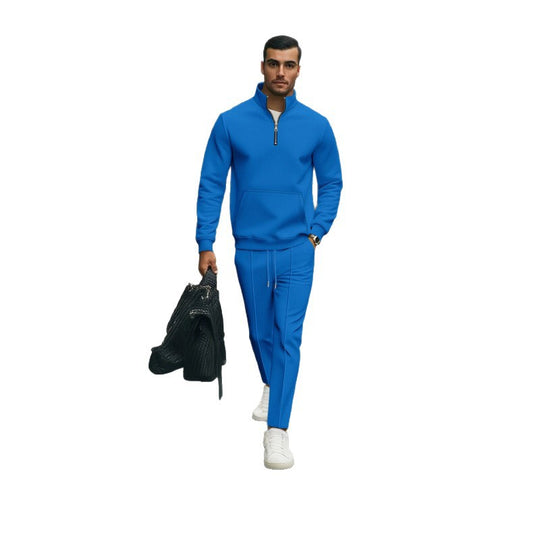 Herren Hochwertiger Stehkragen Pullover mit Zipper Nord Taschen
