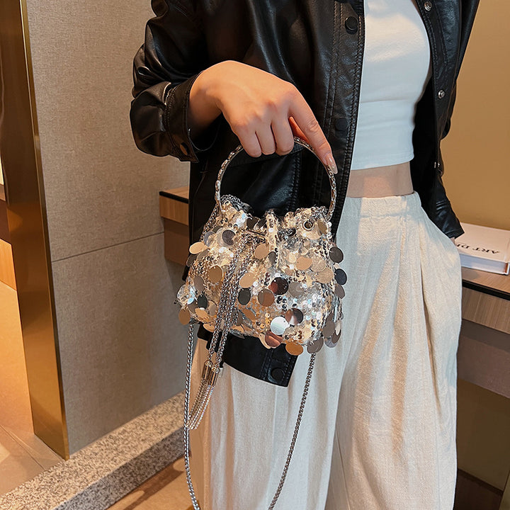 Damen glamouröse Beuteltasche mit funkelnden Pailletten Nord Taschen