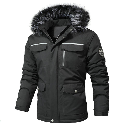 Herren Arctic-Parka mit abnehmbarer Kunstfellkapuze und verstärkten Utility-Taschen Nord Taschen