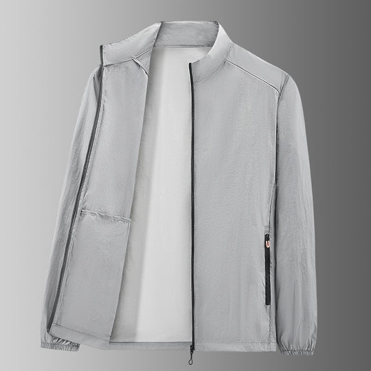 Herren Ultraleichte packbare Windjacke mit Innenfach, Stehkragen & Reißverschlusstaschen Nord Taschen