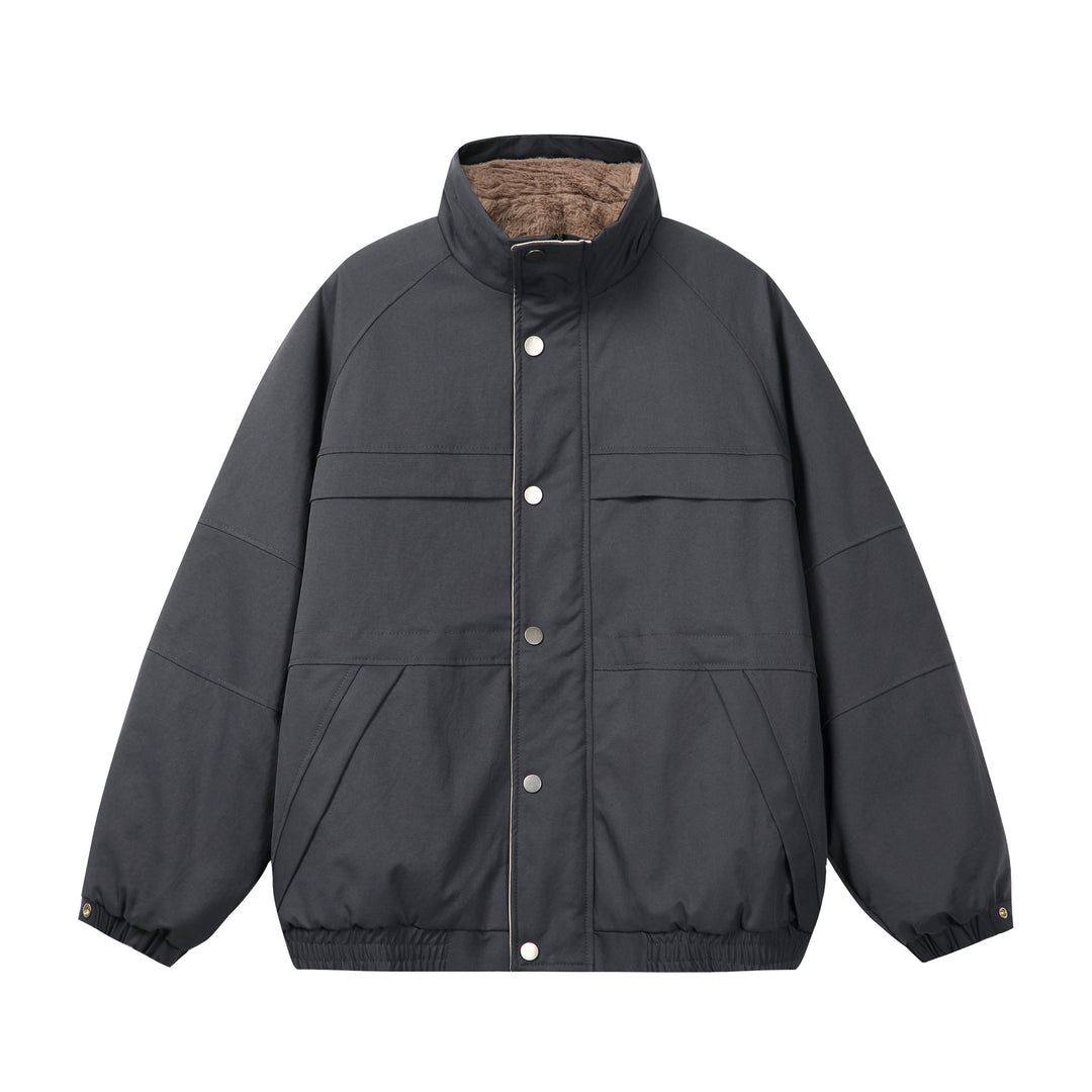 Unisex Kurz geschnittene Boxy-Pufferjacke mit hochschließendem Kragen und Teddy-Innenfutter Nord Taschen