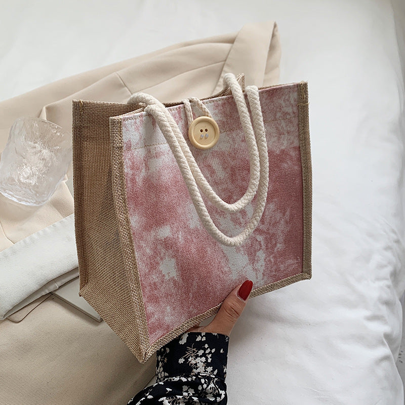 Damen Jute-Tragetasche mit elegantem Gewebe und robusten Schnüren Nord Taschen