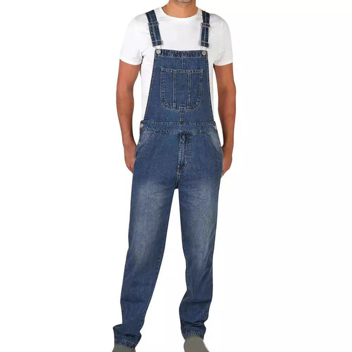 Herren Jeans Latzhose robust mit verstellbaren Trägern