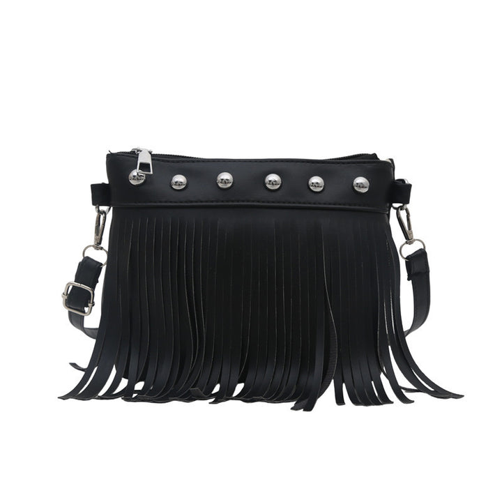 Damen Umhängetasche mit fransigem Design und eleganten Metallakzenten Nord Taschen