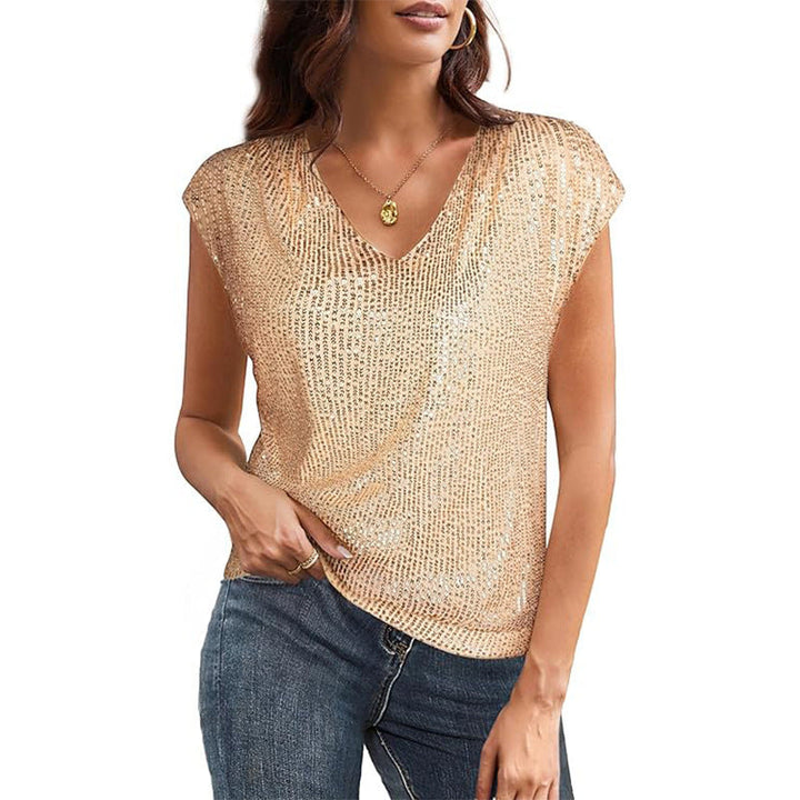 Damen Glamouröses Pailletten-Oberteil