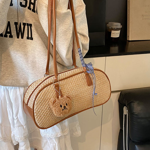 Damen Jute-Handtasche mit bezauberndem Tiermotiv Nord Taschen