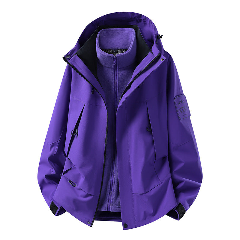 Unisex wasserfeste zweilagige Softshell-Regenjacke mit herausnehmbarem Fleecefutter und Kapuze Nord Taschen