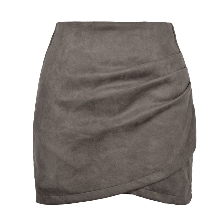 Damen High-Waist Wickelrock aus samtigem Mikrofaser
