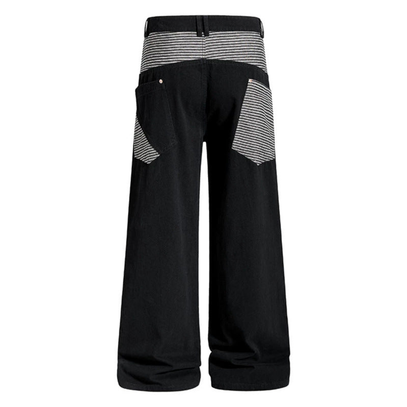 Damen Weite High‑Waist Culotte-Jeans im Palazzoschnitt mit kontrastierten Eingrifftaschen Nord Taschen