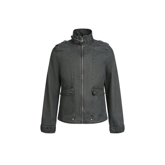 Herren Kurzjacke im Fieldstil mit hohem Schnallenkragen, Schulterklappen und Pattentaschen Nord Taschen