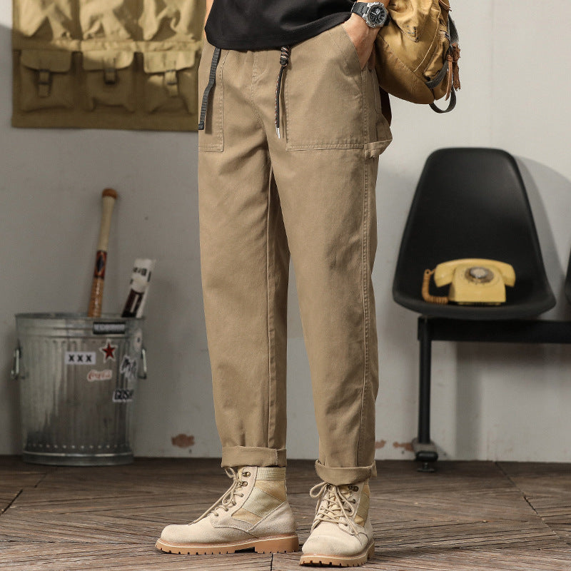 Herren Tapered-Cargohose im Utility-Stil mit gekrempeltem Saum und elastischem Bund Nord Taschen
